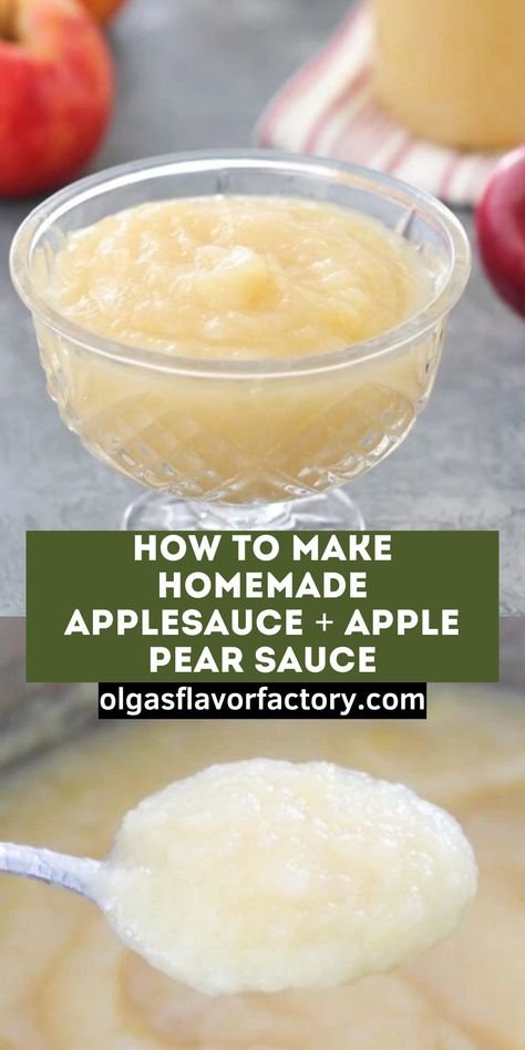 Apple Pear Sauce Canning, Flavored Applesauce, Apple Pear Sauce, Pear Applesauce, Pear Sauce Recipe, Apples For Applesauce, Pear Drinks, Canning Pears, Canning Apples