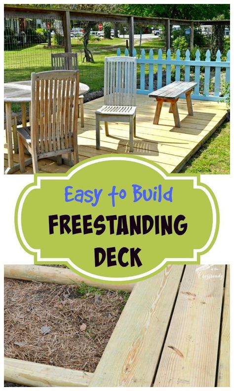 Diy a simple, freestanding deck! Just in time for Summer with @janewindham Cottage At The Crossroads Pergola Altan, Freestanding Deck, Diy Outdoor Decor, Deck Plans, Diy Deck, Pergola Plans, The Crossroads, Diy Pergola, Pergola Patio