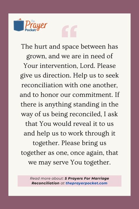 Find hope and healing in these prayers for reconciliation in marriage. Trust in God's power to restore love and unity to your relationship. Reconciliation Prayer, Prayers For Marriage, Prayer For Marriage Restoration, Marriage Reconciliation, Relationship Prayer, Marriage Restoration, Marriage Prayer, Seek The Lord, Christian Prayers