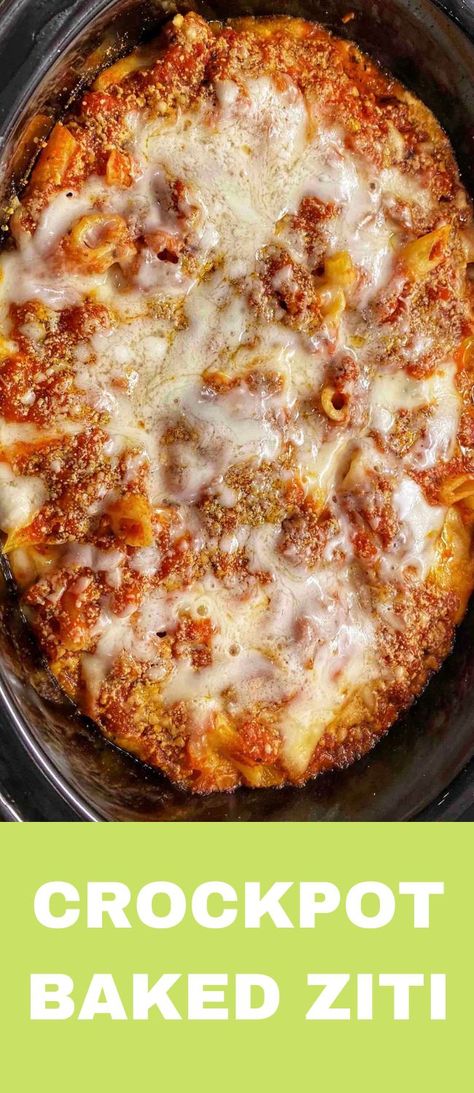 crockpot baked ziti Baked Ziti With Ground Beef Crockpot, Baked Ziti In Crockpot, Crockpot Ziti Slow Cooker, Easy Simple Crockpot Recipes, Crockpot Ziti Recipes, Baked Ziti Crockpot, Crockpot Ziti, Crock Pot Ziti, Crock Pot Baked Ziti