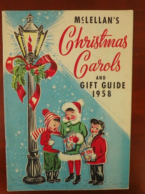 Vintage Christmas Catalog. McLellan's Christmas Carols and Gift Guide 1958 Christmas Magazine, Posters Advertising, Old Time Christmas, Christmas Ephemera, Seasons Winter, Vintage Christmas Images, Christmas Carols, Outdoor Display, Christmas Ad