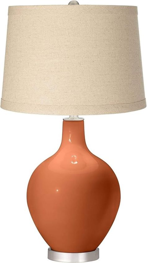 Color + Plus Robust Orange Burlap Drum Shade Ovo Table Lamp - Amazon.com Lamp Amazon, Drum Shade, Dorm Room, Drums, Burlap, Table Lamp, Shades, Orange, Color