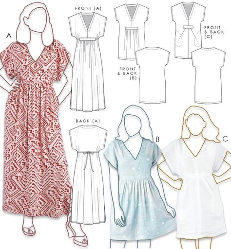 23 Summer Dress Sewing Patterns (Rated) Summer Dress Patterns Free, Diy Womens Clothes, Summer Dress Sewing, Linen Dress Pattern, Summer Dress Sewing Patterns, Unique Sewing Patterns, Thread Craft, Basic Dress Pattern, Dress Sewing Patterns Free