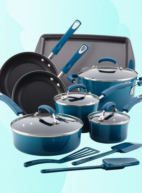 Step Up Your Kitchen Game With These Epic Labor Day Deals #refinery29 Enamel Cookware, Nonstick Cookware Sets, Kitchen Games, Pots And Pans Sets, Stainless Steel Cookware, Nonstick Cookware, Rachael Ray, Cast Iron Cookware, Cookware Sets