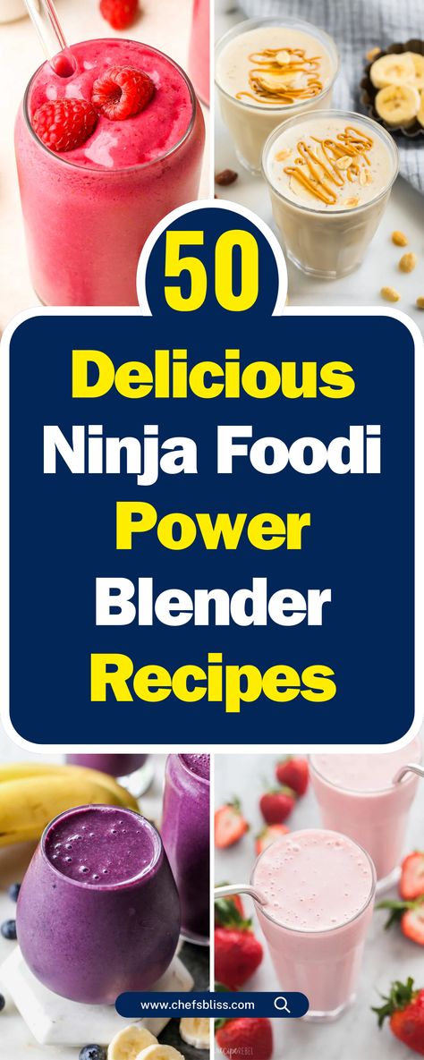 50+ Ninja Foodi Power Blender Recipes for Quick & Easy Meals! Ninja Power Blender Recipes, Ninja Foodi Power Blender Recipes, Ninja Smoothie Blender, Ninja Portable Blender Recipes, Ninja Blast Portable Blender Recipes, Ninja Professional Plus Blender Recipes, Blender Recipes Dinner, Ninja Appliance, Ninja Blender Smoothies