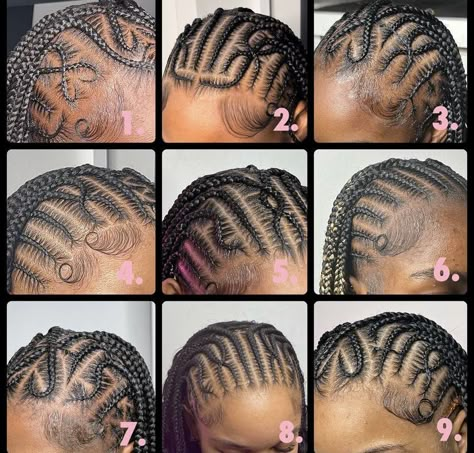 African Hairstyles Braids Cornrows Pictures, Braiding Hairstyles For Natural Hair, Braids Across Top Of Head Natural Hair, New Hairstyle Black Women, Stitch Braids With Knotless Braids In The Back, Design In The Front Knotless In The Back, Straight Back With Box Braids, Designs For Cornrows, Knots Braids Hairstyles