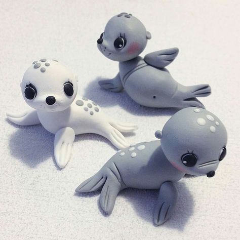 Fimo Kawaii, Crea Fimo, Polymer Clay Figures, Tanah Liat, Polymer Clay Sculptures, Polymer Clay Diy, Polymer Clay Animals, Fondant Figures, Cute Polymer Clay