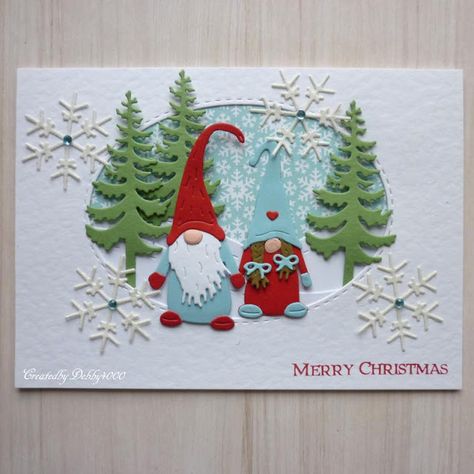 A Scrapjourney: Marianne Gnomes Handmade Gnome Christmas Cards, Gnomes Cards Ideas, Su Kindest Gnomes, Gnome Christmas Cards Handmade, Kindest Gnomes Stampin Up Cards, Gnome Cards Handmade, Gnome Christmas Cards, Friendly Gnomes, Cards Handmade Christmas