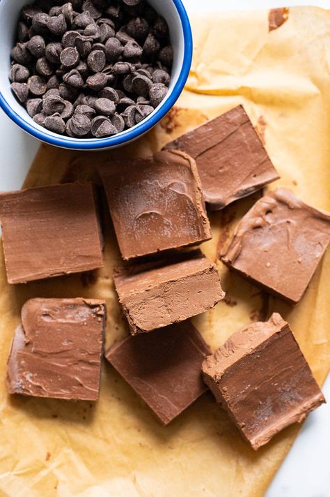 Cottage Cheese Fudge - iFoodReal.com Cottage Cheese Fudge Recipe, Cottage Cheese Fudge 2 Ingredients, Two Ingredient Cottage Cheese Fudge, Cottage Cheese Brownies Healthy, Keto Cottage Cheese Brownies, Healthy Cottage Cheese Cookie Dough, Cottage Cheese Fudge, Cheese Fudge Recipe, Carnivore Desserts