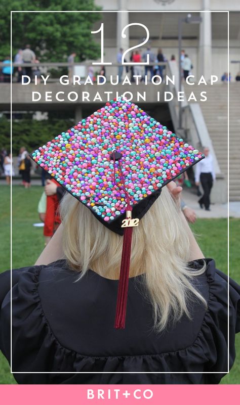 Bookmark these DIY graduation cap decoration ideas for your own ceremony. Graduation Cap Decoration Ideas, Cap Decoration Ideas, Diy Grad Cap, Project Graduation, Education Graduation, Grad Diy, Grad Hat, Grad Cap Designs, Diy Graduation Cap