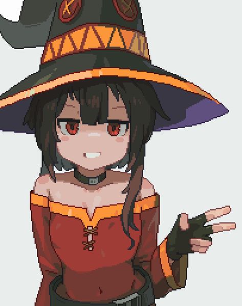 How To Pixel Art, Megumin Konosuba, Piskel Art, Pixel Characters, Character Artist, Pixel Art Tutorial, Arte 8 Bits, Cool Pixel Art, Pixel Art Characters