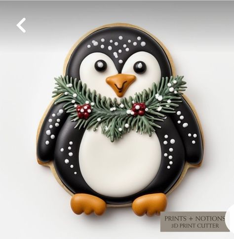 Penguin Xmas Decorations, Mug Christmas Cookies Decorated, Decorated Biscuits Ideas, Penguin Decorated Cookies, Winter Sugar Cookies Decorating Ideas, Penguin Cookies Decorated, Christmas Cookies Design, Christmas Cookie Decorating Ideas, Decorating Christmas Cookies