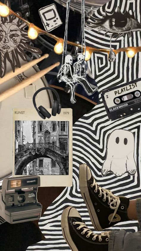 PLAYLIST #blackandwhite #ghost #converse #drums #camera #polaroid #asthetic #autumn #myfirstshuffle Ghost Converse, Pretty Wallpaper Iphone, Pretty Wallpapers, Converse, Ghost, Iphone Wallpaper, Electronic Products