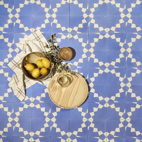 Formentera Tile | Tiles - Handmade | Bert & May Terrazzo Pattern Floor, Reclaimed Tile, Tiles Handmade, Tiled Hallway, Graphic Motif, Natural Pigments, Kaleidoscopes, Glazed Tiles, Encaustic Tile