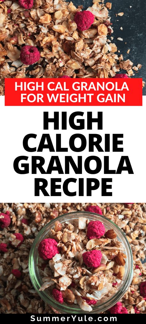 Get the best high calorie granola for weight gain recipe, as well as tips on how to eat granola for weight gain. High Calorie Low Volume Foods, High Calorie Vegan Meals, High Calorie Meals Weight Gain For Women, Low Calorie Granola, Granola Calories, High Calorie Snacks, Healthy Weight Gain Foods, Food To Gain Muscle, Bulking Season