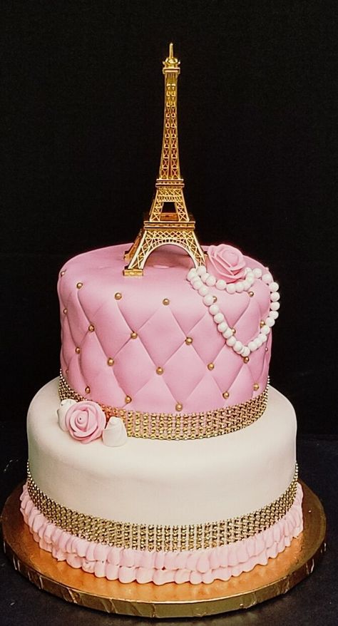 French Birthday Cake Paris Theme, Paris Theme Cake, Paris Birthday Cake, Paris Birthday Cakes, Parisian Cake, Bolo Paris, Paris Themed Cakes, Paris Cake, Eiffel Tower Cake