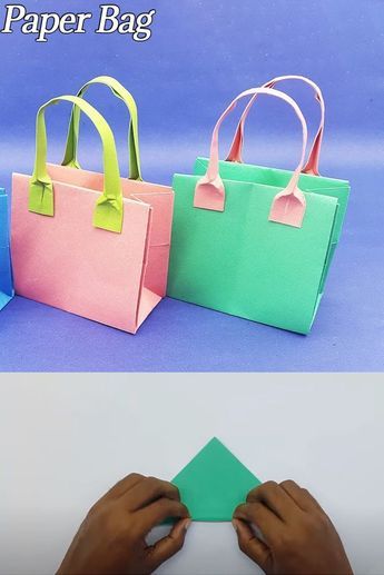 How to make a paper gift bag easily with color paper at home. DIY shopping paper bag handmade easy video tutorial. Make this origami bag with paper step by step. #PaperCraft #Bag #DIY Make A Paper Bag, Shoping Bag, How To Make A Paper Bag, Tutorial Origami, Handmade Gifts For Boyfriend, Origami Bag, Gift Bags Diy, Easy Paper Crafts Diy, Diy Craft Tutorials