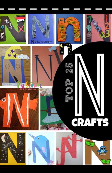 TOP 25 Letter N Crafts - so many super cute and clever alphabet crafts for letter of the week or letter recognition for toddler, preschool, kindergarten age kids #alphabet #craftsforkids #preschool Letter W Crafts, Letter U Crafts, Letter K Crafts, Letter W Activities, Letter N Activities, U Craft, Preschool Letter Crafts, Whale Crafts, Abc Crafts