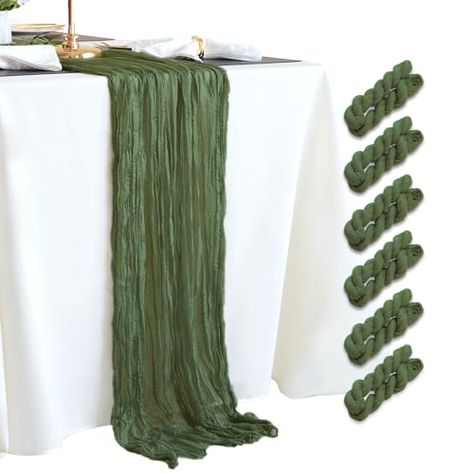 Green Cheesecloth Table Runner, Cheese Cloth Table Runner, Table Runner For Wedding, Cloth Table Runner, Cheesecloth Table Runner, Green Table Runner, Green Tablecloth, Types Of Textiles, Green Baby Shower