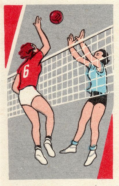 Volleyball Volleyball Illustration Art, Vintage Sports Illustration, Cornell Merch, Volleyball Graphic Design, Marathon Illustration, Volleyball Vintage, Volleyball Stickers, Volleyball Art, Volleyball Illustration