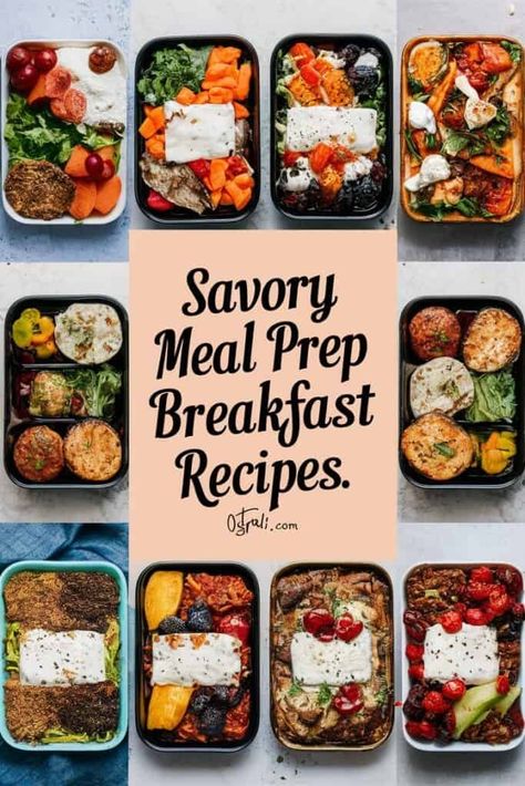 10 Savory Meal Prep Breakfast Ideas You'll Love Breakfast Meal Prep Containers, Meal Prep Breakfast Potatoes, Breakfast Prep Meals, On The Go Savory Breakfast, Breakfast Weekly Meal Prep, Savory Meal Prep Breakfast, Healthy Savory Breakfast Meal Prep, Meal Prep Savory Breakfast, Week Breakfast Meal Prep