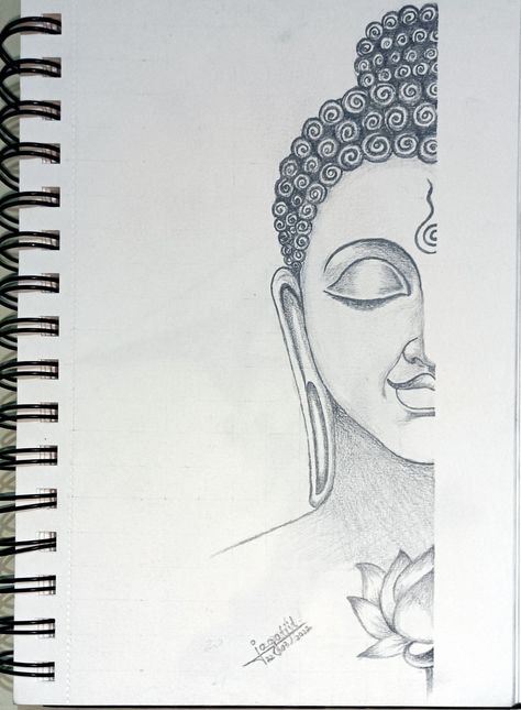 Lord Buddha pencil drawing | Easy sketch for Beginners. Lord Buddha Pencil Sketch, Bhudha Image Pencil Drawing, Budha Sketch Pencil Step By Step, Indian Sketches Pencil Easy, Sketches Buddha, Buddha Sketch Pencil, Easy Shading Drawing For Beginners, Buddha Art Drawing Simple, Buddha Drawing Pencil Simple