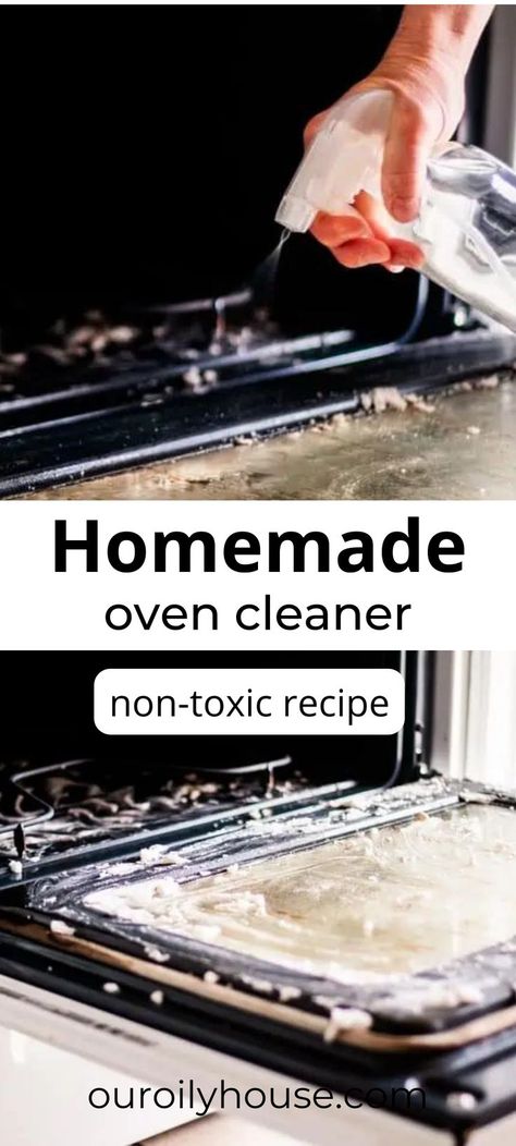 This is a two-part oven cleaner for deep cleaning extremely dirty ovens. How To Deep Clean Your Oven, Home Oven Cleaner, Diy Oven Cleaner For Self Cleaning Oven, Best Homemade Oven Cleaner, Deep Clean Oven Stove, Natural Oven Cleaners Cleaning Recipes, Clean Bottom Of Oven, Clean Oven With Baking Soda And Vinegar, Homemade Stove Cleaner