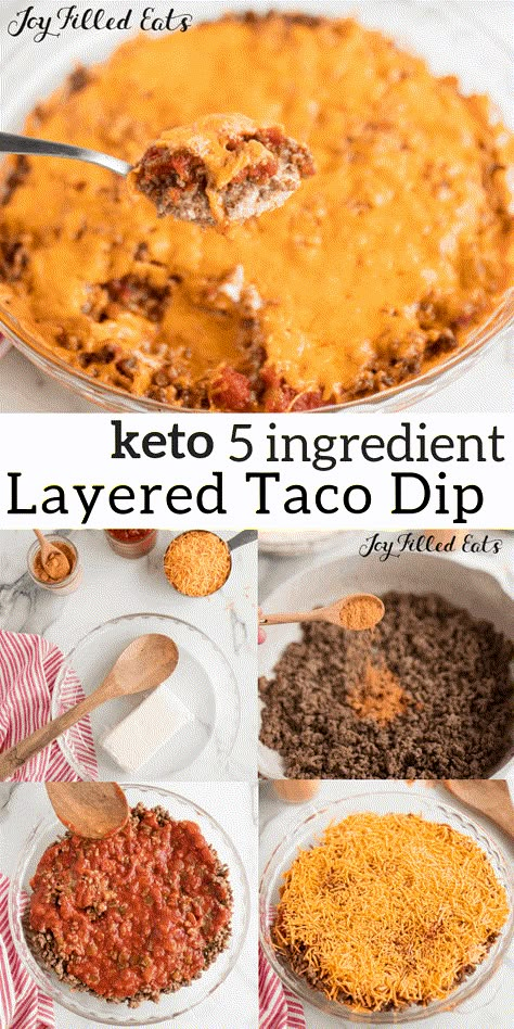 Mexican Taco Dip, Taco Dip With Meat, Layered Taco, Layered Taco Dip, Desserts Keto, Joy Filled Eats, Taco Dip, Low Carb Appetizers, Low Carb Dessert