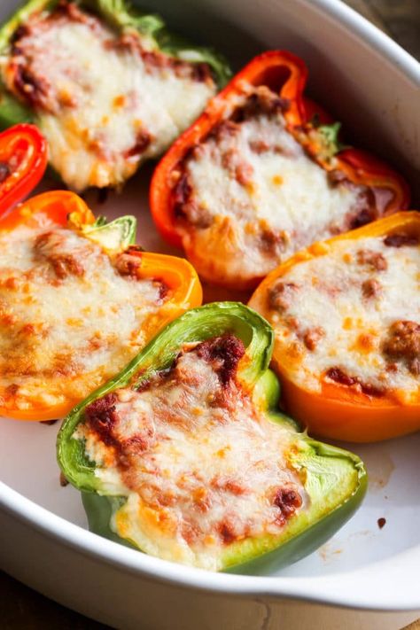 Lasagna Stuffed Peppers, Fit Meals, Green Peppers, Green Pepper, Bake Cookies, Low Carb Dinner Recipes, Peppers Recipes, Low Carb Dinner, Lasagna Recipe