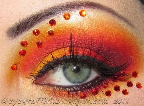 Phoenix Makeup, Dragon Makeup, Phoenix Costume, Fire Costume, Fire Makeup, Fantasy Make-up, Tutorial Eyeliner, Fire Goddess, Fire Fairy