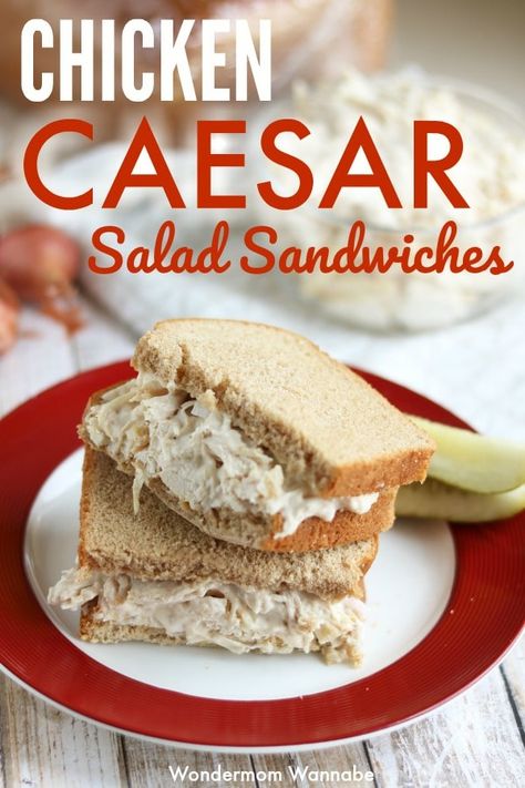 Cesar Chicken Salad Sandwich, Chicken Salads Sandwiches, Easy Nurse Lunches, Cesar Chicken Salad, Ceasar Chicken Salad, Nurse Lunches, Chicken Salad Chick Recipe Copycat, Caesar Chicken Salad, Chicken Salad Sandwiches