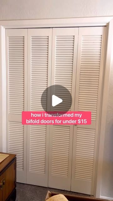 Unique Bifold Closet Doors, Chic Bifold Doors, Diy Linen Closet Doors, Pretty Bifold Doors, Diy Custom Door, Double Bifold Door Makeover, Sliding Closet Door Alternative, Closet Bifold Doors Makeover, Fabric Closet Doors