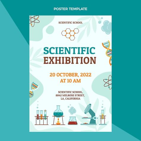 Poster For Science Exhibition, Science Exhibition Poster Design, Science Banner Design, Science Event Poster, Science Poster Design, Laboratory Poster, Exhibition Design Poster, Graduate Poster, Lab Poster