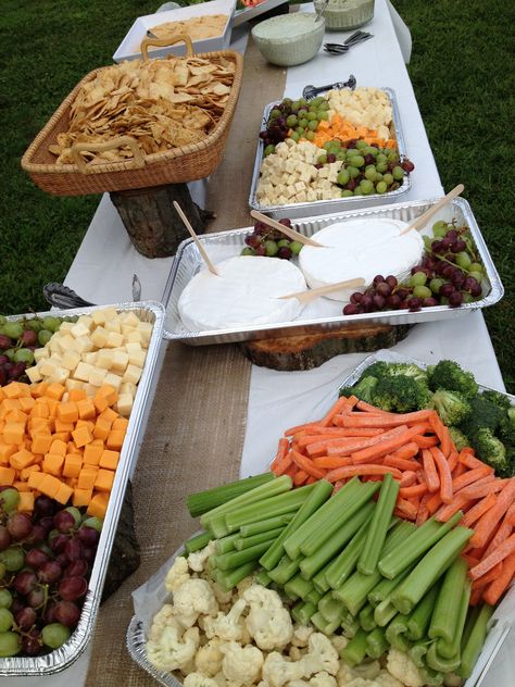 Cocktail hour Cocktail Hour Snack Table, Outdoor Wedding Appetizers, Easy Cocktail Hour Food, Cocktail Hour Food Diy, Wedding Happy Hour Food Ideas, Inexpensive Cocktail Hour Food, Fall Cocktail Hour Food, Cocktail Hour Food Table, Outdoor Cocktail Hour Wedding Food