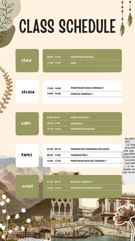 Study Schedule Template, Penanda Buku, Romanticizing School, Study Schedule, Class Schedule, Class Design, Schedule Design, Schedule Template, Art Board