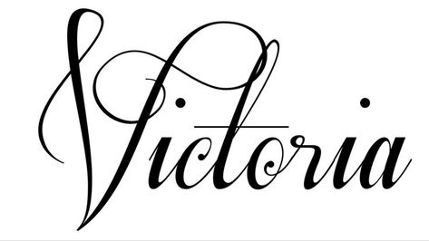 Victoria Name Tattoo, Tatto Name, My Name Tattoo, Victoria Tattoo, Victoria Name, Name Tattoo Design, Name In Cursive, Famous Tattoos, Tattoo Lettering Fonts