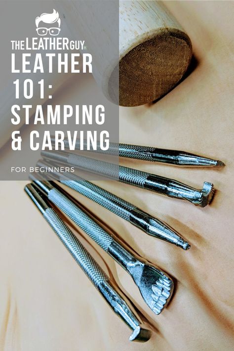 Leather Carving For Beginners, How To Leather Stamp, Different Leather Stitches, Leather Tooling How To, Leather Stamping For Beginners, How To Stamp Leather Tutorials, Leather Stamps Tools, Diy Leather Tooling, Leather Tooling For Beginners