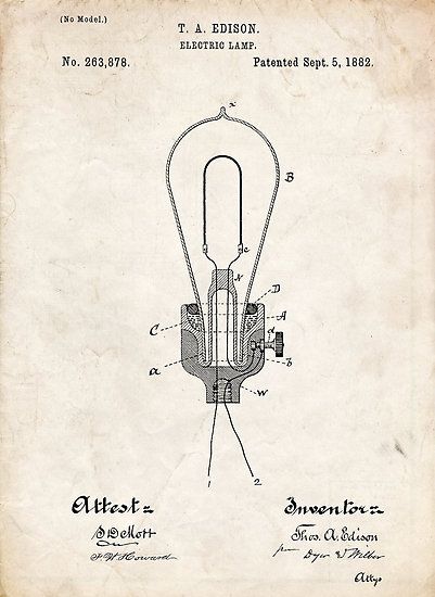 Edison Light Bulb Invention US Patent Art poster print Nasa Art, Apollo 11 Moon Landing, Program Director, Commercial Illustration, Digital Computer, Frederick Maryland, Edison Light, Robert Rauschenberg, Art Program