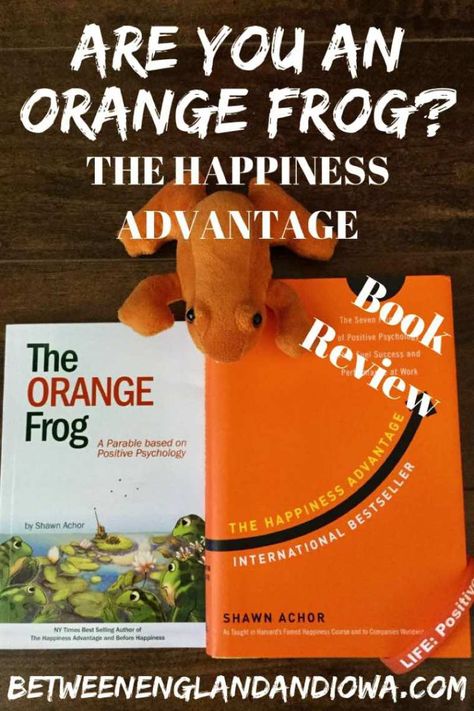 Orange Frog Training. Book review of The Happiness Advantage by Shawn Achor. 7 daily positive habits for a happy life The Happiness Advantage, Orange Frog Happiness Advantage, Work Leadership, Orange Frog, Happiness Advantage, Student Presentation, Workplace Quotes, Orange Things, Diy Bags Purses