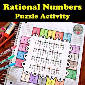 Math in Demand: Rational Numbers on the Number Line Puzzle Activit... Rational Numbers Activities, Fraction Math, Math Early Finishers, Simplifying Fractions, Puzzle Activity, Math Interactive, Rational Numbers, Cut And Glue, Math Interactive Notebook