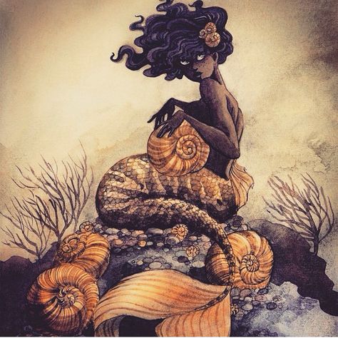 African mermaid African Mermaid, Mermaid Illustration, Sea Snail, Black Mermaid, Mermaids And Mermen, Mermaid Life, Mermaid Art, 판타지 아트, Kraken