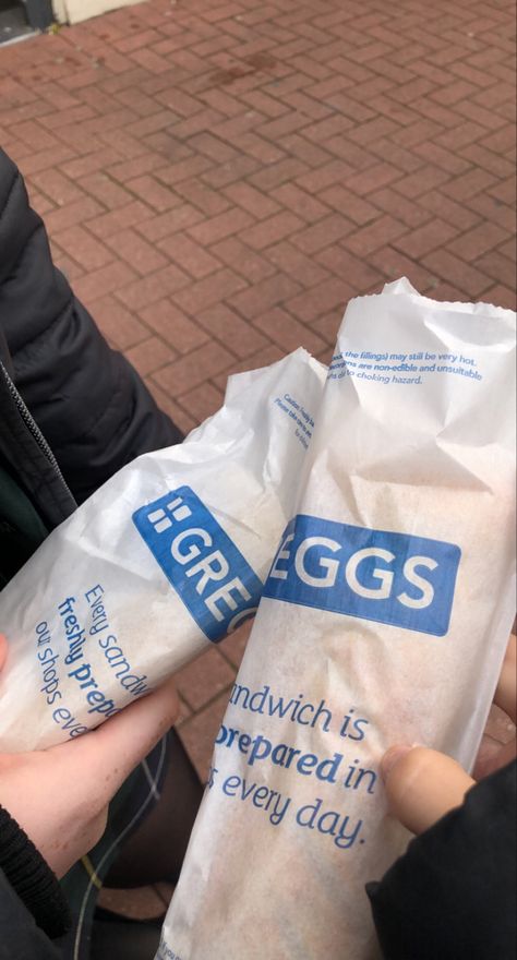 Food, greggs British Snacks Aesthetic, Greggs Aesthetic, British School Core, Irish Core, Uk Core, Georgia Core, British Core, British Snacks, Uk School