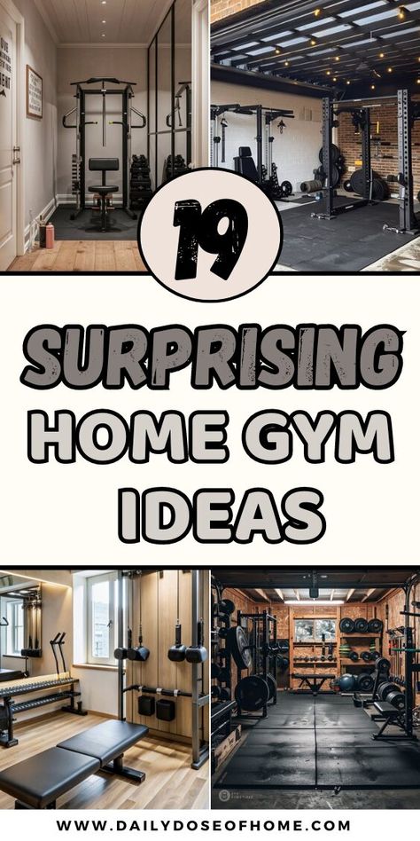 19+ Amazing Home Gym Ideas You Would Want To Have Loft Exercise Space, Home Gym Design Basement, Gym Design Home, Gym Ideas Home, Small Space Home Gym, Garage Gym Design, Basement Workout Room, Crossfit Home Gym, Home Gym Layout