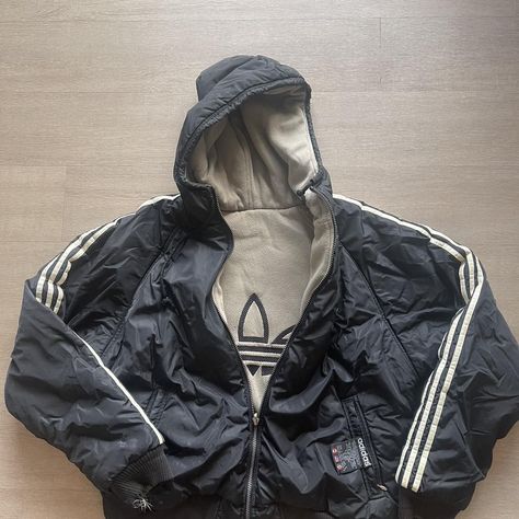 Vintage Y2k Adidas reversible jacket. Size Medium.... - Depop Vintage Adidas Zip Up, Adidas Sweater Vintage, Bebe Jacket Y2k, Adidas Winter Jacket, Adidas Vintage Jacket, Barbie Closet, Reversible Fleece Jacket, Vintage Adidas Jacket, Berlin Style