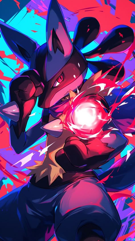 Lucario in the style of Jujutsu Kaisen made by Silverbloom Pokemon Wallpaper Lucario, Lucario Wallpaper Iphone, Pokemon Lucario Wallpapers, Lucario Wallpaper, Zeraora Pokemon, Lucario Art, Pokemon Lucario, Wallpaper Pokemon, Dark Pokémon