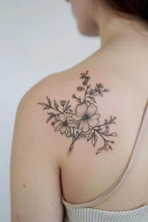 flower tattoos Back Tattoo Inspiration, Unique Flower Tattoos, Back Tattoo Ideas For Women, Aftercare Tattoo, Arm Women, Back Tattoos For Women, Back Tattoo Ideas, Background Tattoo, Compass Rose Tattoo