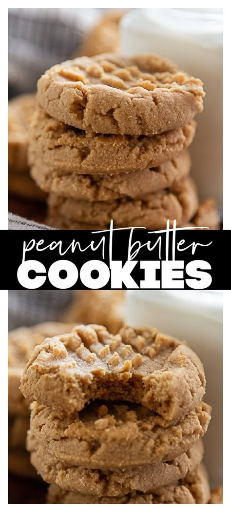 Peanut Butter Cookie Recipe Soft Chewy Peanut Butter Cookies, Crunchy Peanut Butter Cookies, Mouthwatering Desserts, Homemade Peanut Butter Cookies, Soft Peanut Butter Cookies, Butter Cookie Recipe, Friends Recipes, Best Peanut Butter Cookies, Classic Peanut Butter Cookies