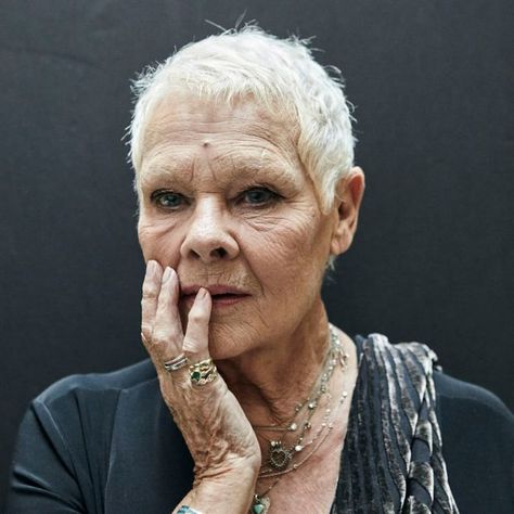 Judi Dench: ‘In my mind’s eye I’m six foot and willowy and about 39’ Judi Dench, Advanced Style, Ageless Beauty, Aging Beautifully, Aging Gracefully, Short Hairstyles For Women, White Hair, Fine Hair, My Friend