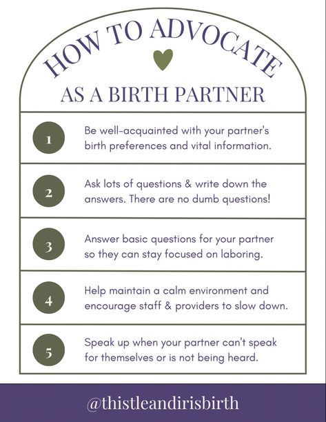 Being a birth partner of any kind is a sacred job. ❤️ Birth Partner Tips, Birth Partner Cheat Sheet, Partner Support During Labor, Birthing Partner Tips, Birth Partner Help List, Birthing Partner, Doula Resources, Doula Tips, Labor Tips