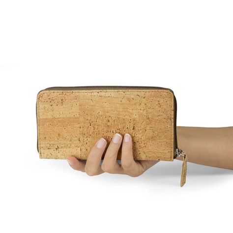 Cork Women Wallet - Cell Phone Clutch Long Wallet Animal Friendly Gift Ideas (CK032) on Etsy, $96.00 Eco Friendly Handbags, Cork Wallet, Wallet With Coin Pocket, Cruelty Free Brands, Vegan Gifts, Cork Fabric, Bifold Wallet, Coin Pouch, Sustainable Materials